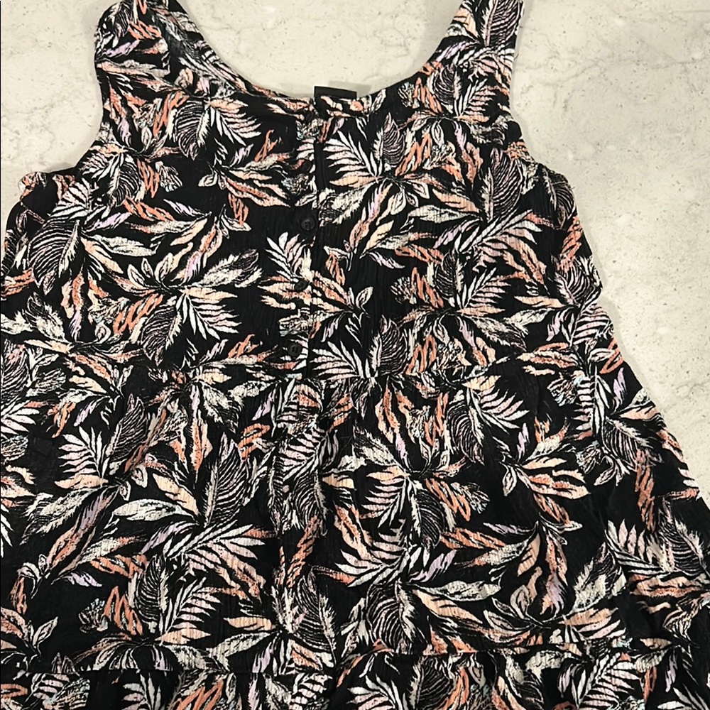 Target Black and Pink Leaf Print Kids Casual Dress